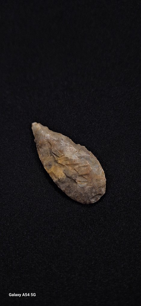 Neolitico Pietra Focaia punto di freccia bifacciale neolitico, collezione archeologia privata, selce multicolore, 6000 a.C. - 42 mm  (Senza prezzo di riserva) #4.3