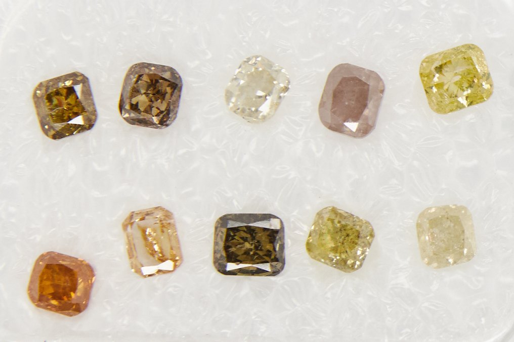 χωρίς τιμή ασφαλείας - 10 pcs Διαμάντι  (Φυσικό)  - 1.04 ct - Κούσιον - SI1, SI2, I1, I2, I3 - Gem Report Antwerp (GRA) #1.0