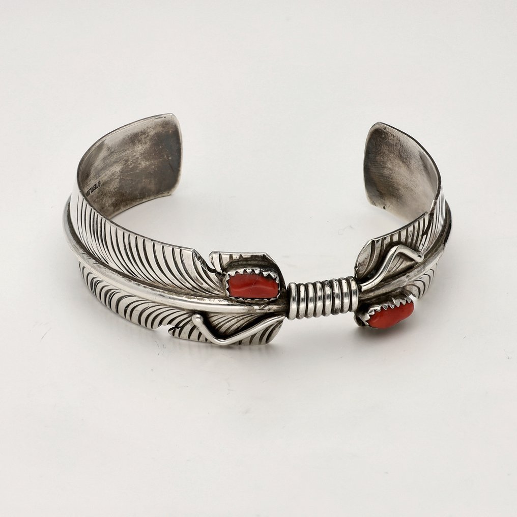 Senza prezzo di riserva - Bracciale Argento - Bloedkoraal #1.0