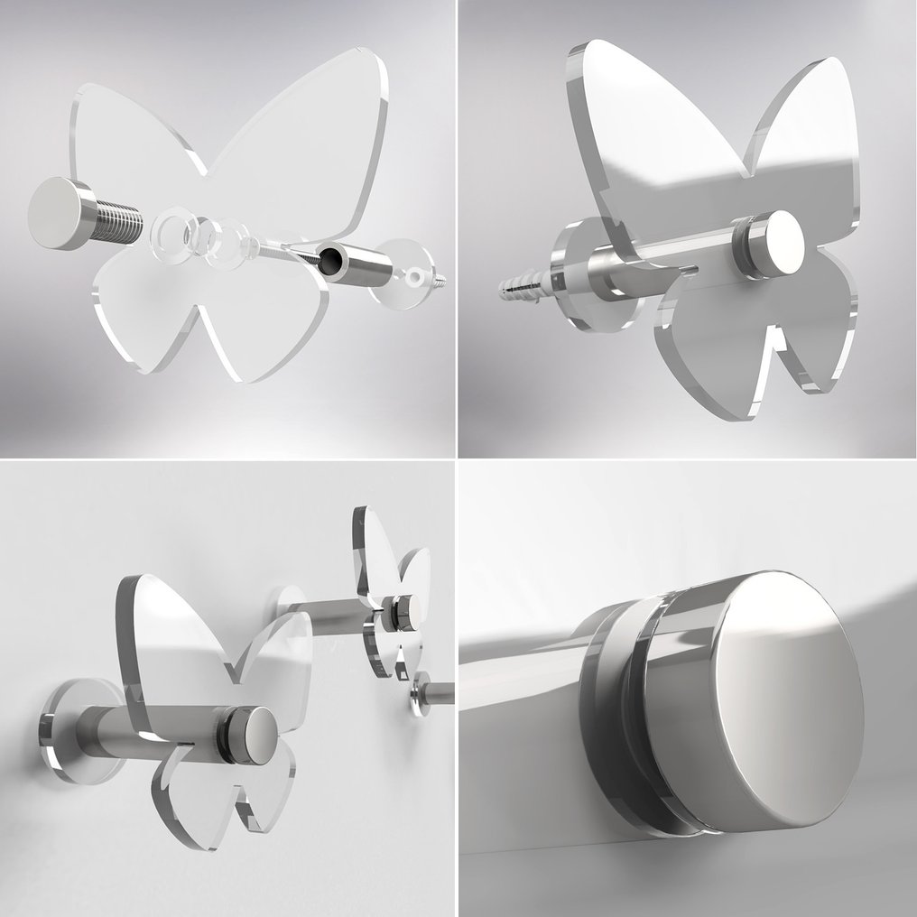 衣钩套件 (6) - 蝴蝶收藏 - 丙烯酸玻璃 #3.2