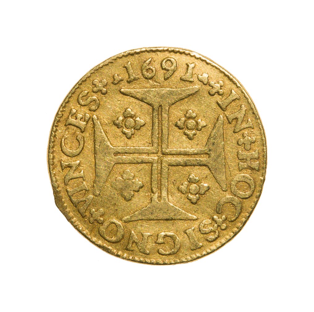 Portugal. D. Pedro II (1683-1706). Quartinho (1.200 Reis) 1691 - Lisboa - Coroa de Rei #1.0