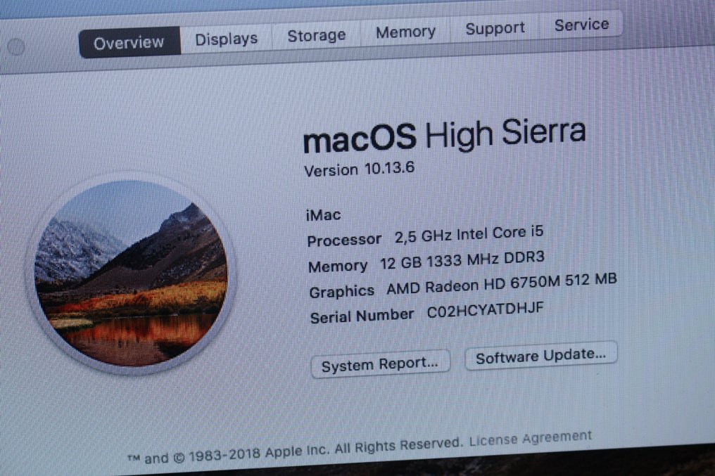 Apple iMac 21.5" (Mid 2011) - Intel Quadcore i5 CPU - 12GB RAM - 500GB HD - iMac - with macOS High Sierra #2.1