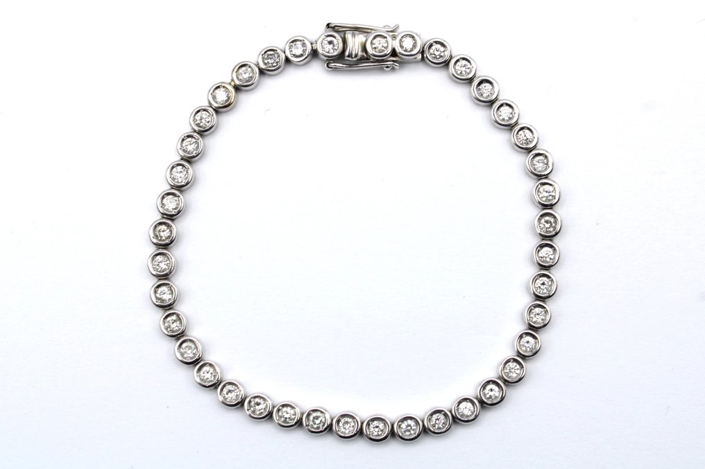 Βραχιόλι - 18 καράτια Λευκός χρυσός -  2.00ct. tw. Διαμάντι (Φυσικό) - Διαμάντι #1.0