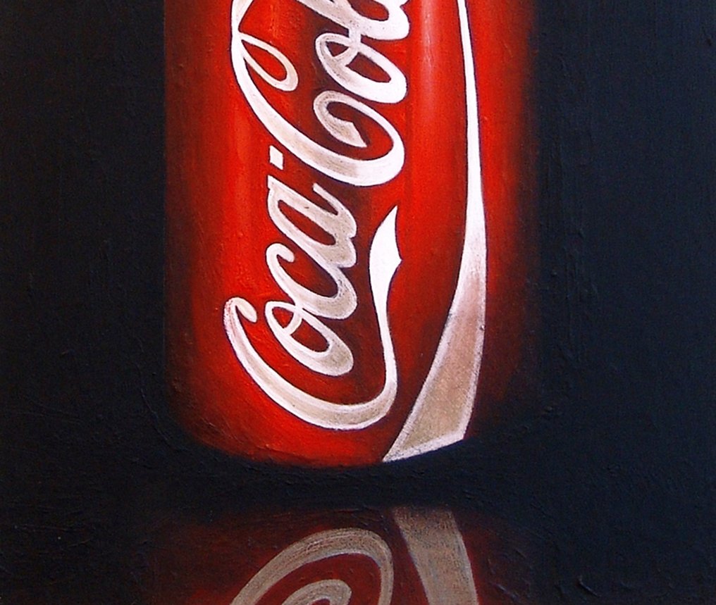 Gerard Boersma (1976) - Coca Cola Blikje (still life painting of Coca Cola can)- No Reserve #4.3