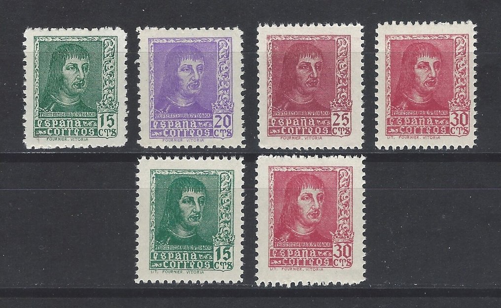 Ισπανία 1938 - Fernando. Ολόκληρη η σειρά. - Edifil 841/44 + 841A y 844A #1.0