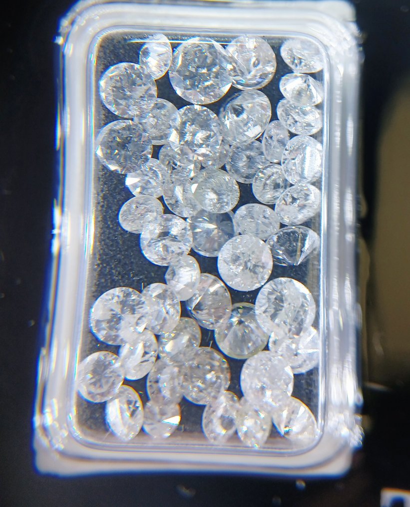 No reserve price - 45 pcs Diamond (Natural) - 5.05 ct - Round - D (colourless), H - SI1, I1 - Gemmological Centre Israel (G.C.I.) #3.2
