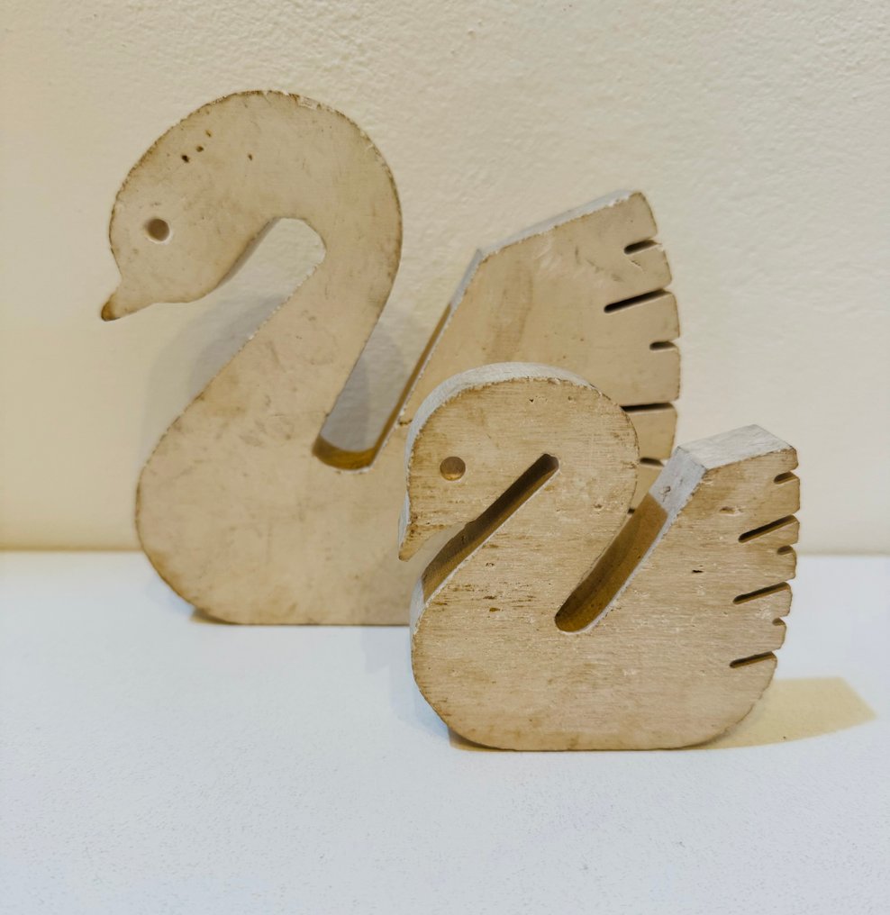 Fratelli Mannelli - Statue - Cigni in travertino  (2) - travertino #1.0