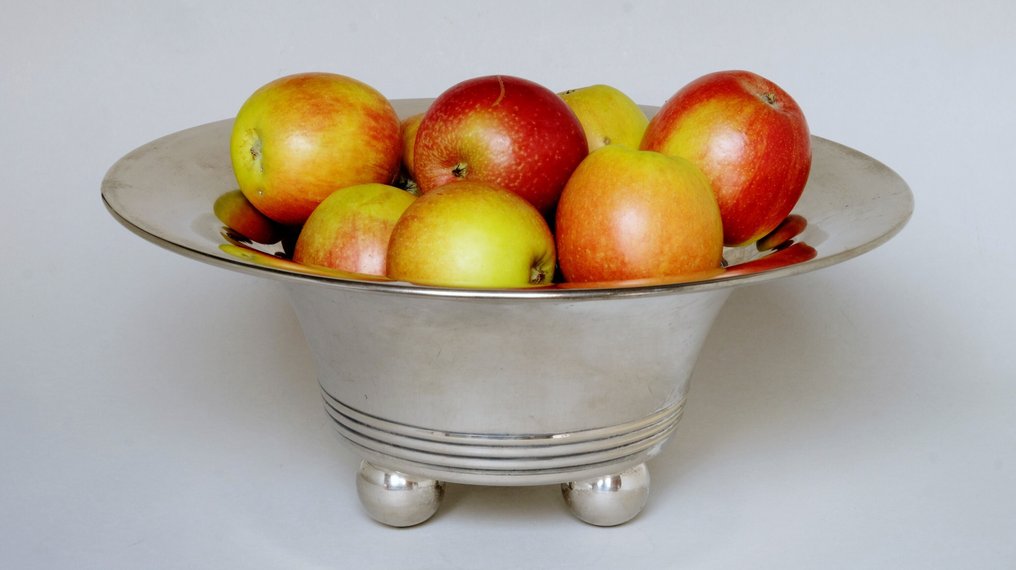 Bauhaus Stil - Art Déco - Fruktskål - Messing versilbert #3.2