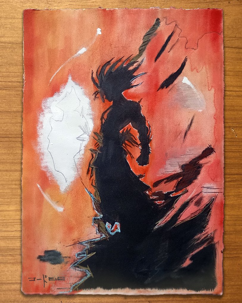 Kodo88 – 原作混合媒介艺术 - Goku Super Saiyan - Hand Signed #4.3