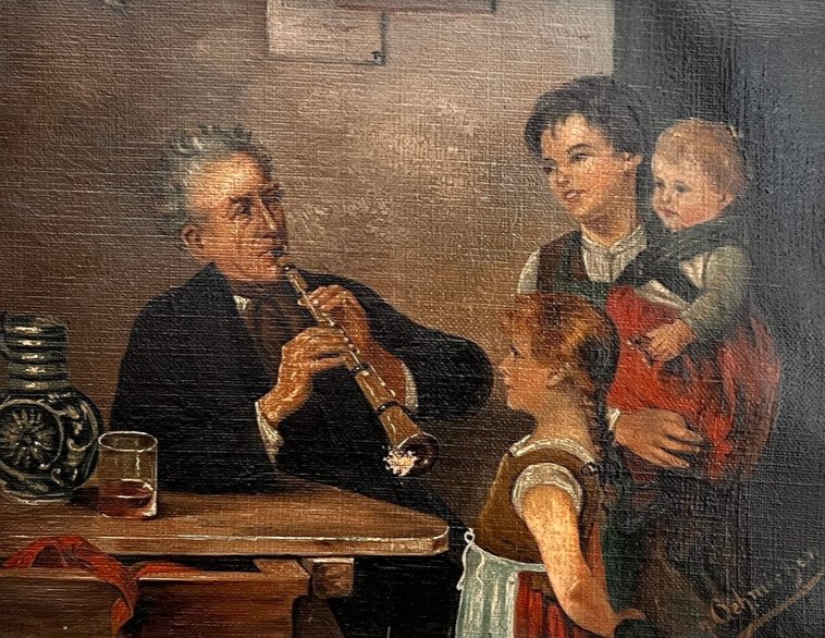 Hugo Oehmichen (1843-1932) - Playing the pipe - NO RESERVE #1.0