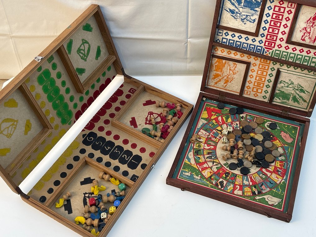 Joc de masă - Jeu de l'Oie, Backgammon, Chess - Lemn #1.0