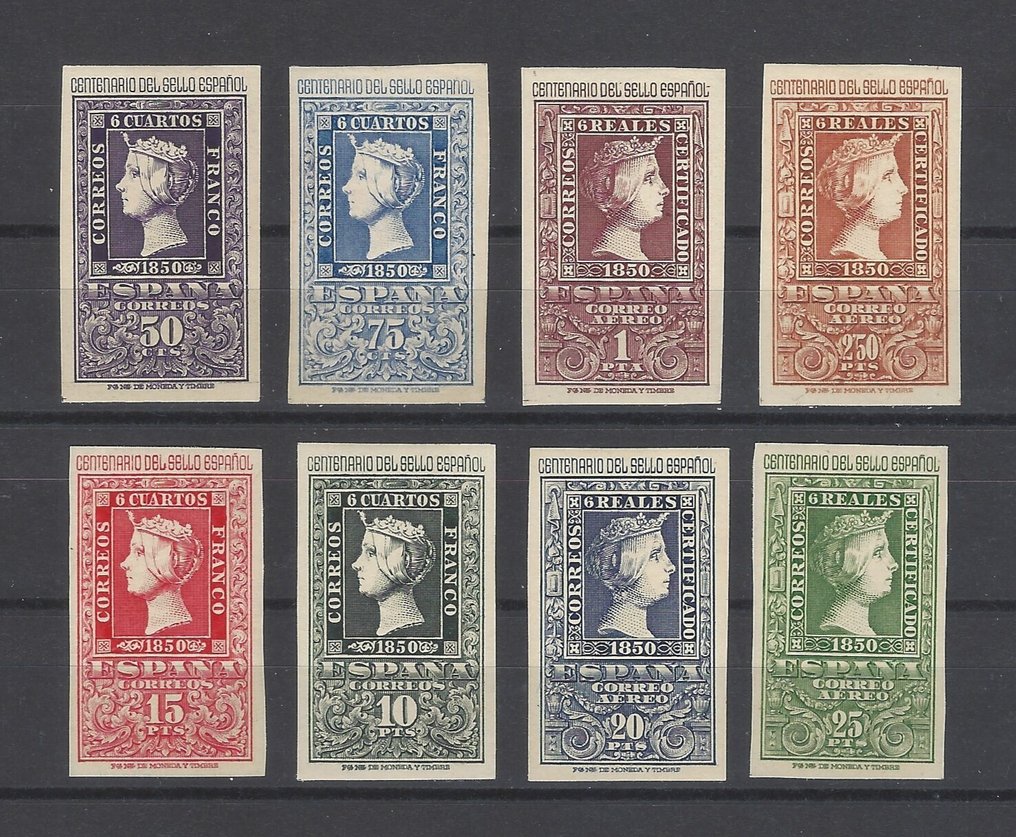 Spanje 1950 - Complete Centenario-serie - Edifil 1075/82 #1.0