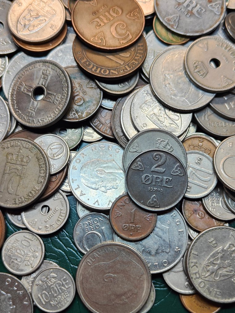 Norge. Lot of 230 coins, various metals and denominations XX cent. (Ingen mindstepris) #3.2