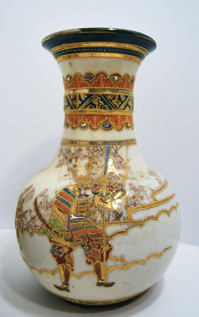 Βάζο Baluster - Πορσελάνη - Ιαπωνία - Ζευγάρι βάζων Σαμουράι  (χωρίς τιμή ασφαλείας) #1.0