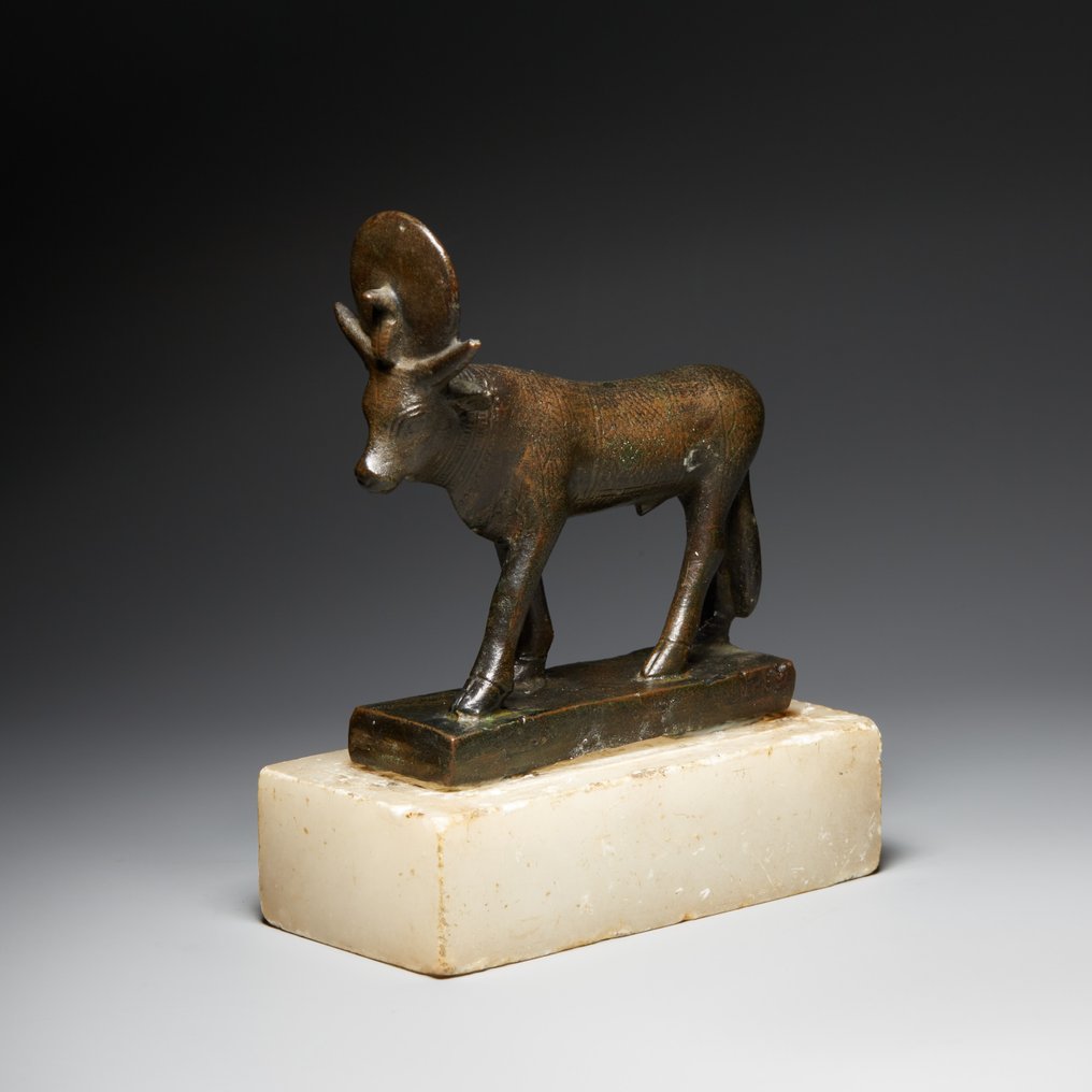 Starożytny Egipt Brązowy Bóg Apis. Późny okres, 664 - 332 p.n.e. Długość 9,5 cm. #1.0