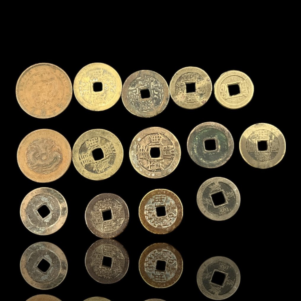 日本, 中國. Várias datas, Lote de 14 Moedas  (沒有保留價) #1.0