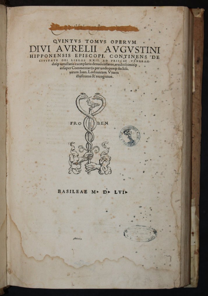 Avrelii Avgvstini Hipponensis - Qvintvs Tomvs Opervm Divi Avrelii Avgvstini Hipponensis Episcopi Continens De Civitate Dei Libros - 1556 #4.3