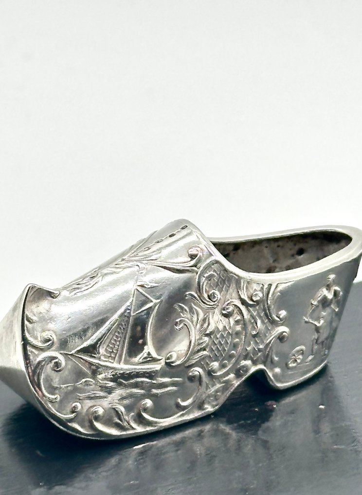 No reserve-Antieke zilveren miniatuur Klomp met verfijnde taferelen - Figurine miniature - Argent #3.2