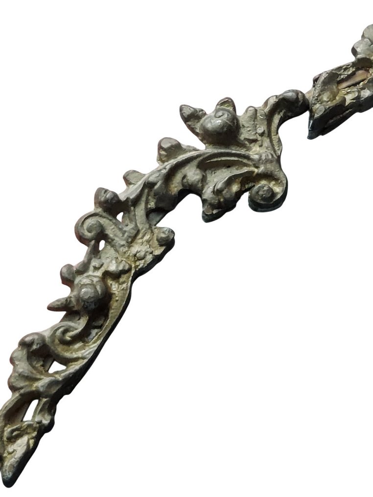 鏡  - 古董洛可可风格镜子 - 黄铜和木材 - 大尺寸 #4.3