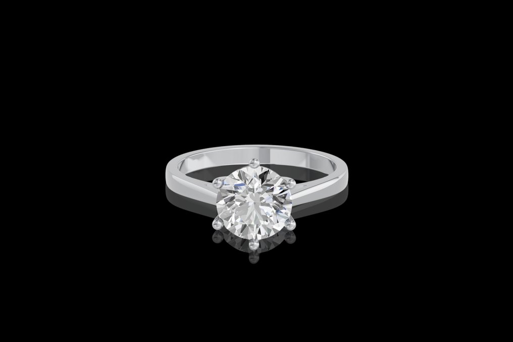 Ring - 14 karaat Witgoud -  2.25ct. tw. Diamant (Lab-grown) #1.0