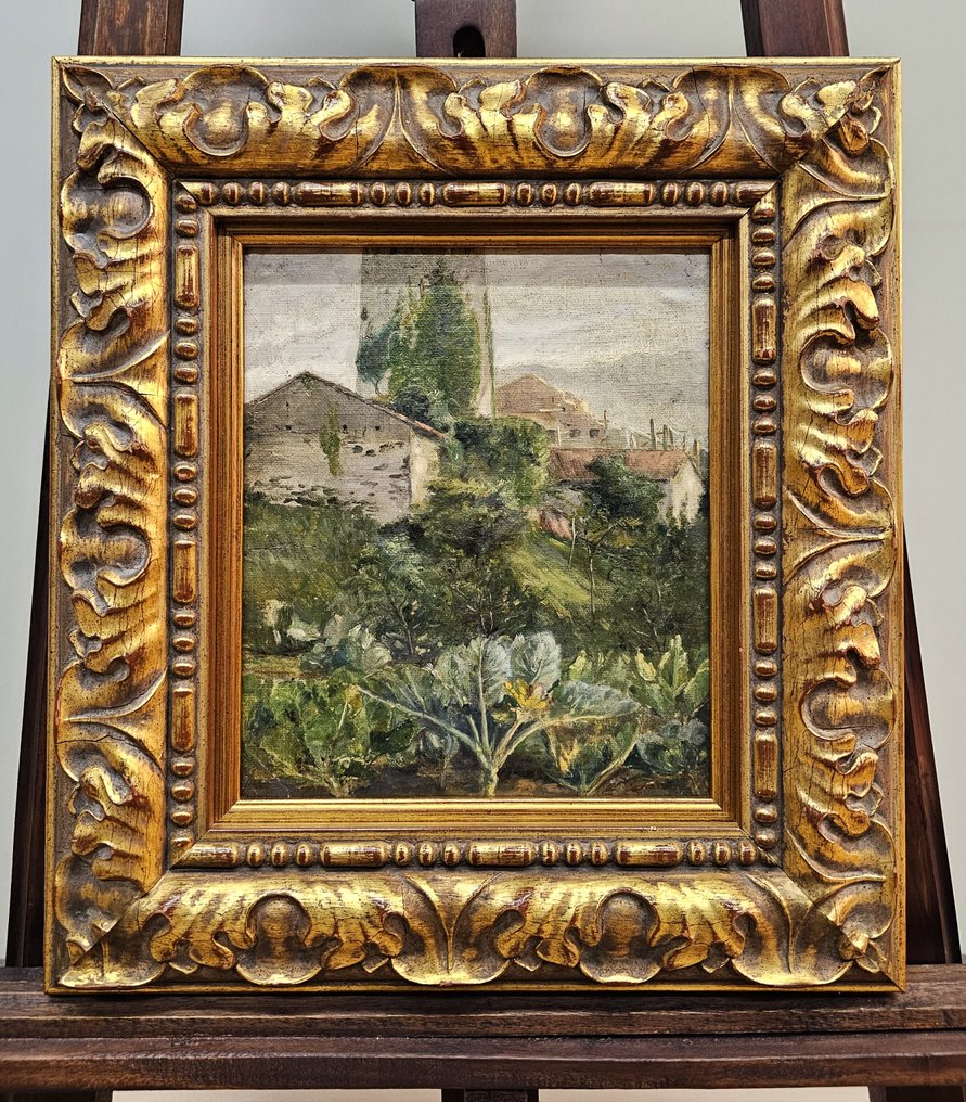 Casimiro Sainz y Sainz (1853–1898), Attributed to - Huerta cántabra con caseríos y coles #4.3