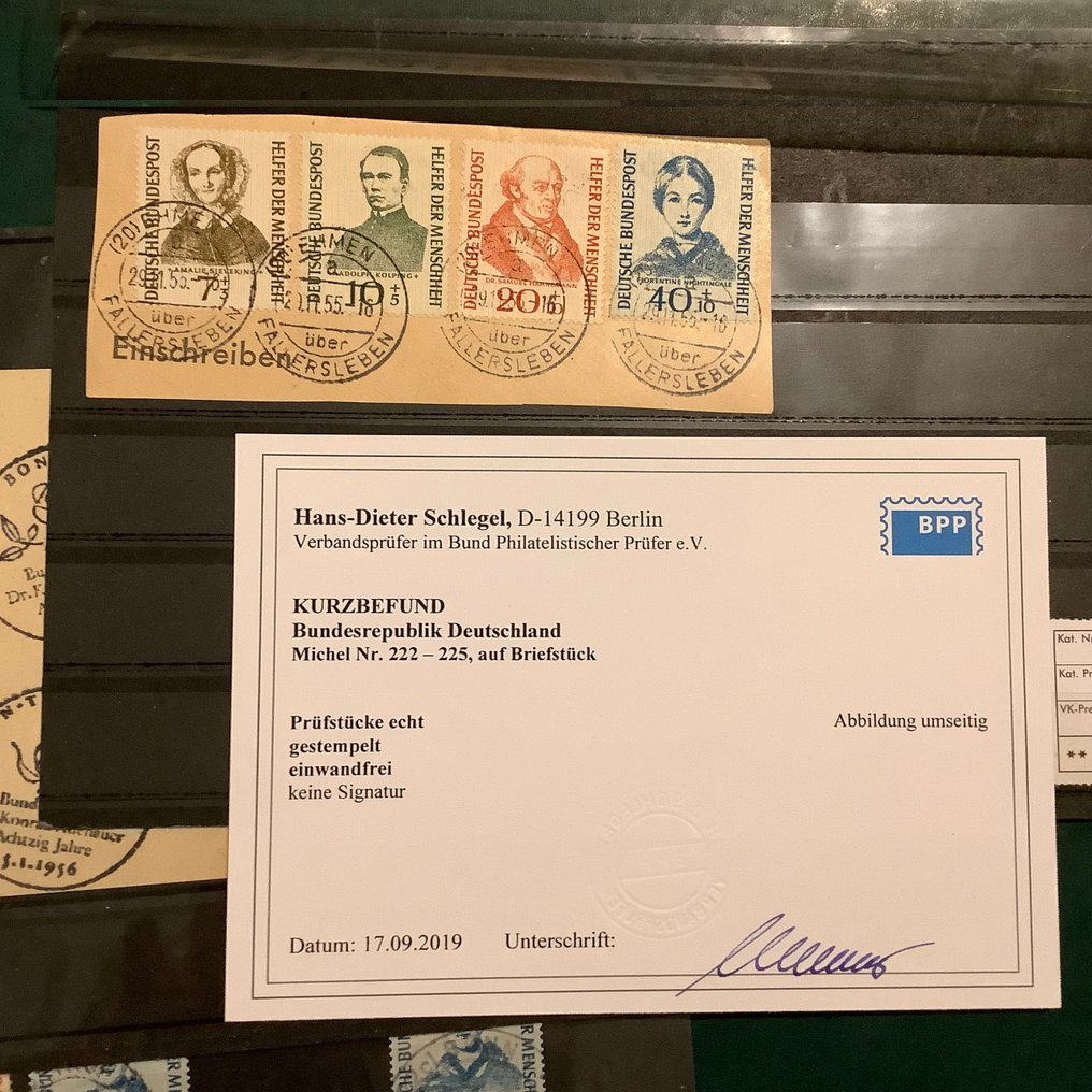 德国，联邦共和国 1955 - 人类助手 - 11个系列，其中1个具有完美状态的Schlegel - Michel 222/225 #2.1
