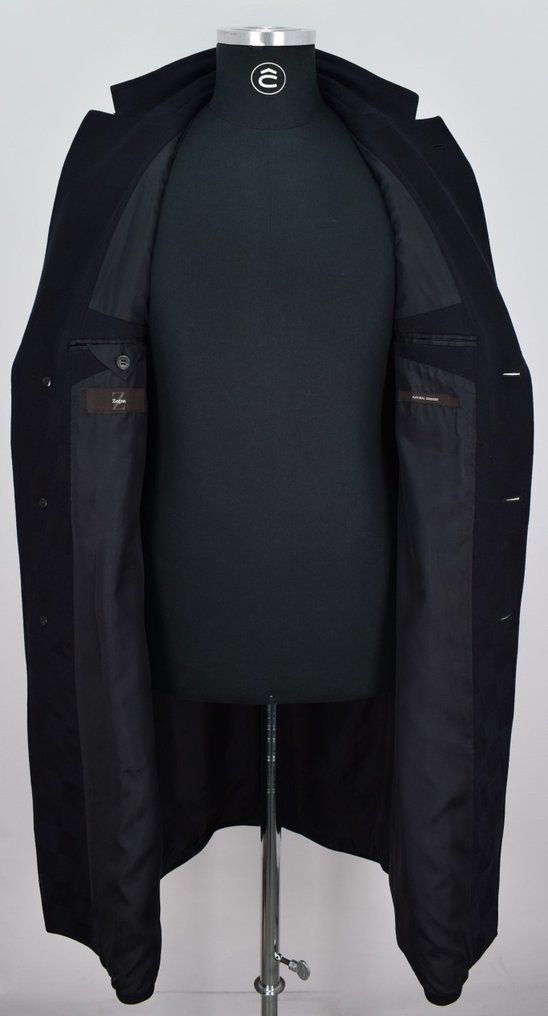 Z Zegna Pure Wool With Leather Undercollar Chess Pattern Winter - Jas #4.3