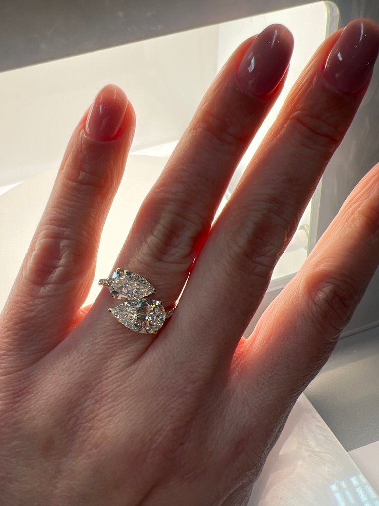 Δαχτυλίδι - 14 καράτια Κίτρινο χρυσό - 4.24ct. tw. Διαμάντι (Εργαστηριακής καλλιέργειας) - Διαμάντι #3.2