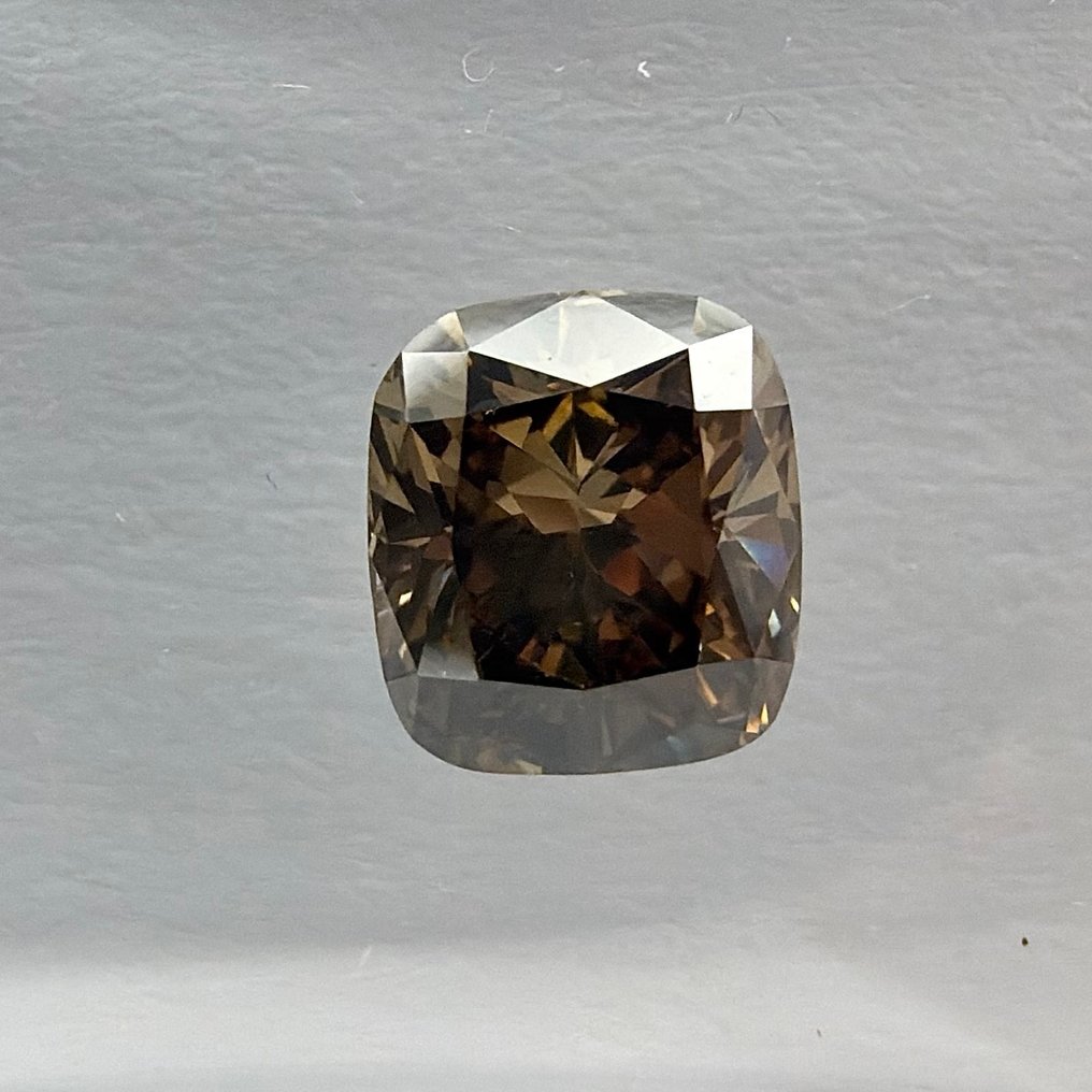 No reserve price - 1 pcs Diamond  (Natural coloured)  - 0.96 ct - Cushion - Fancy deep Yellow Brown - VS1 - International Gemological Institute (IGI) #1.0