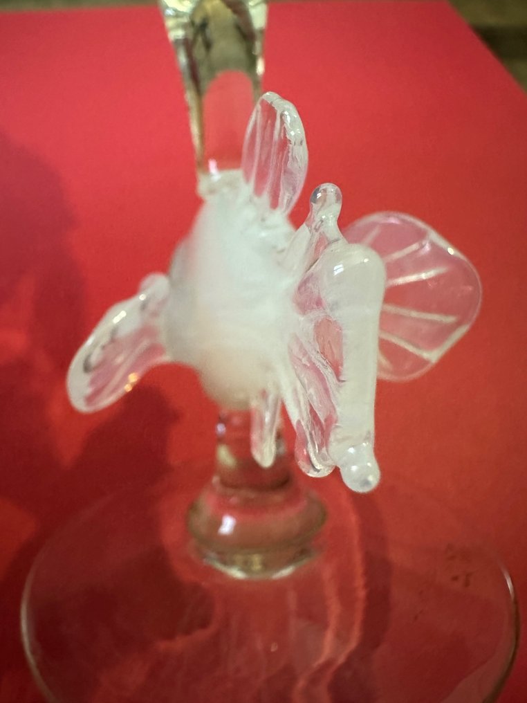 Ποτήρι κρασιού - Γυαλί - Γυάλινη βάση, γλυπτό ψάρι #3.2