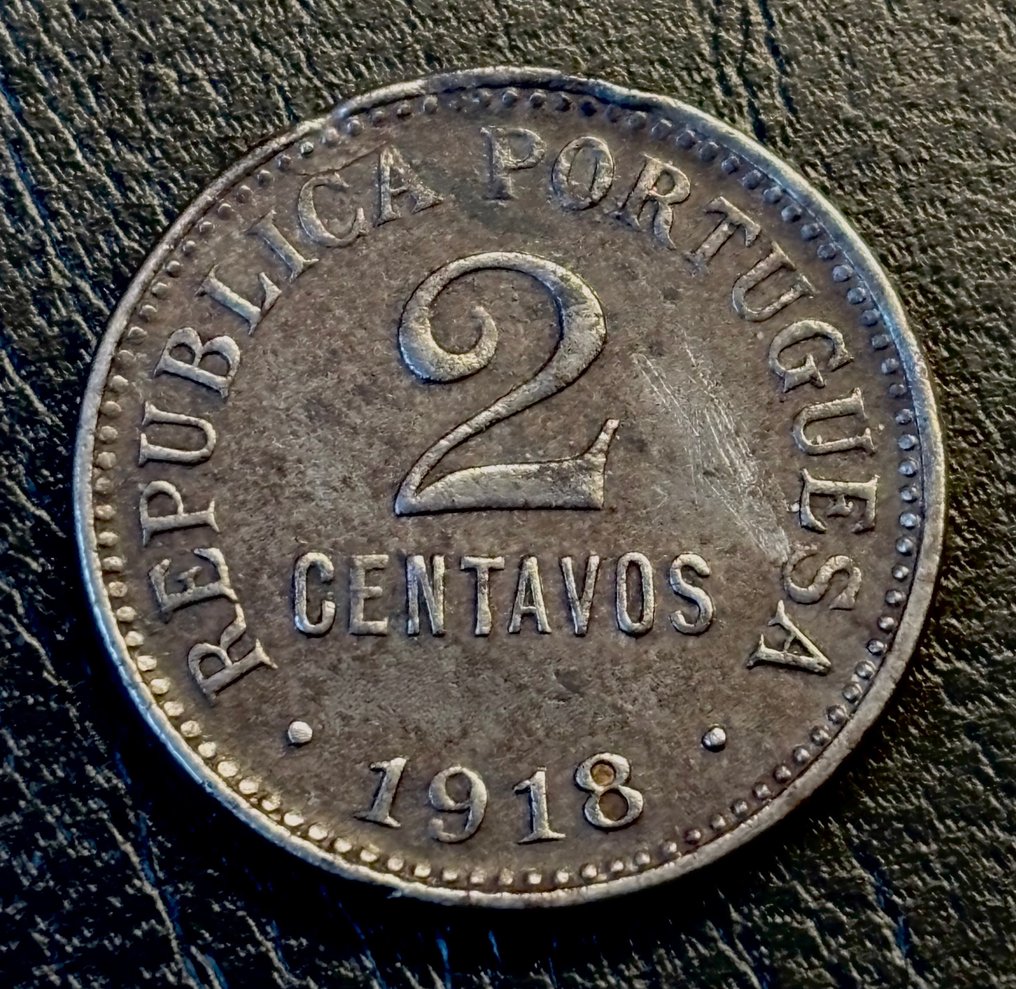 Portugal. 2 Centavos 1918 FERRO - RARA #1.0