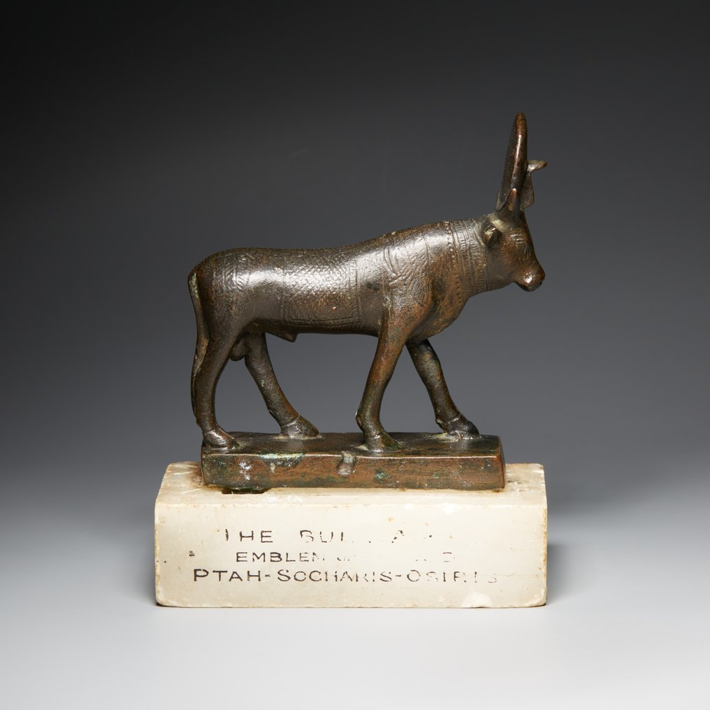 Starożytny Egipt Brązowy Bóg Apis. Późny okres, 664 - 332 p.n.e. Długość 9,5 cm. #2.1