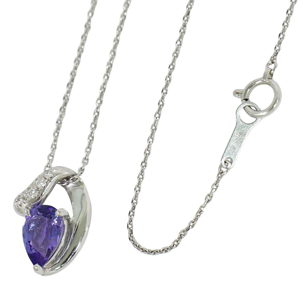 Tasaki - 项链 白金 -  1.28ct. tw. 坦桑石 - 钻石 #1.0