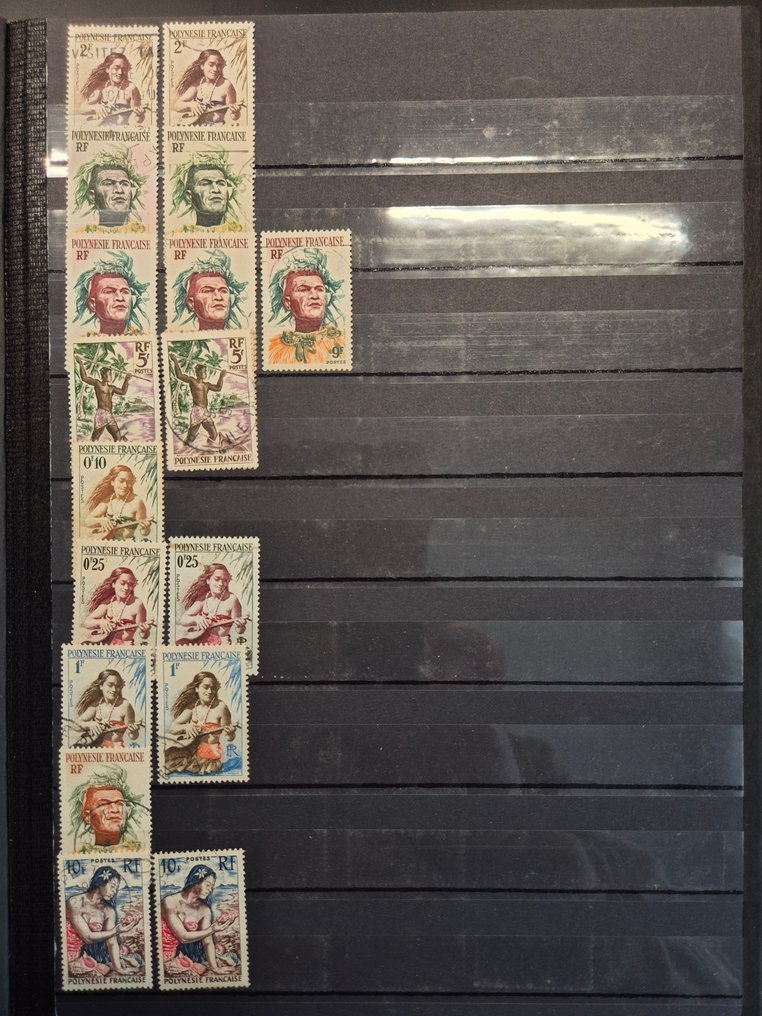 法屬波利尼西亞 1959/1986 - 法属波利尼西亚邮票收藏，装订在带子中的邮票簿中已盖邮戳。 - Yvert #1.0