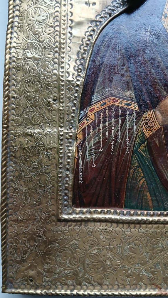 Icono - Madre de Dios - Madera, Latón #4.3