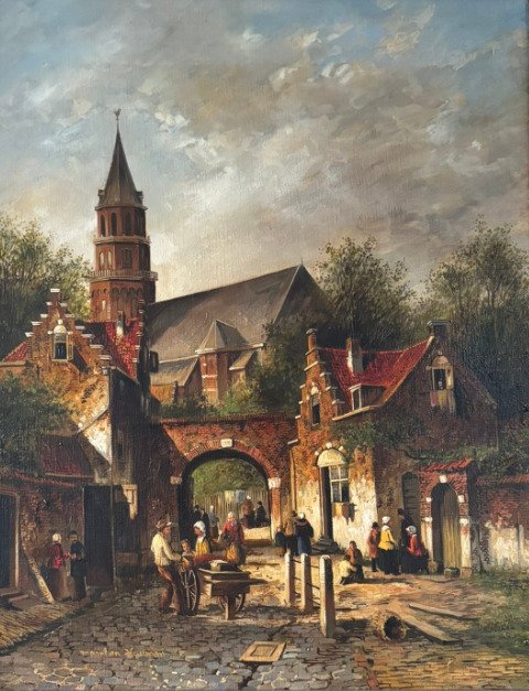 Maarten Huisman (XX) - Dorpsgezicht met kerk #1.0