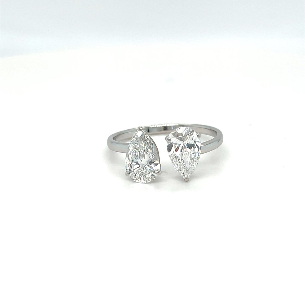 沒有保留價 - 戒指 - 14 克拉 白金 -  2.00ct. tw. 鉆石 (實驗室培育) #1.0