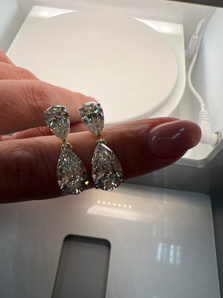 耳环 - 14K包金 黄金 -  9.12ct. tw. 钻石 (实验室培育) - 钻石 #3.2