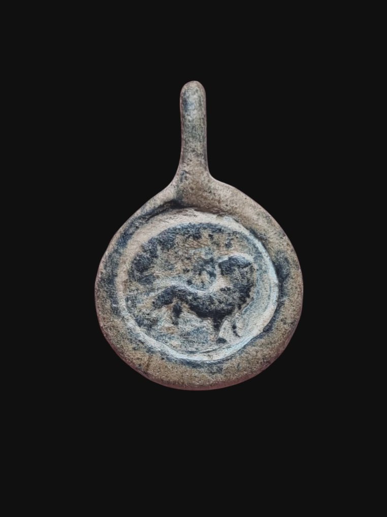 Αρχαία Ρωμαϊκή Μπρούντζος, Εντυπωσιακό και σπάνιο λιοντάρι Κρεμαστό κόσμημα #1.0