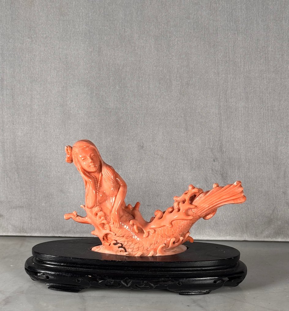 Figure - Fine red Coral figure - corail - Chine - Dynastie Qing (1644–1911) #1.0
