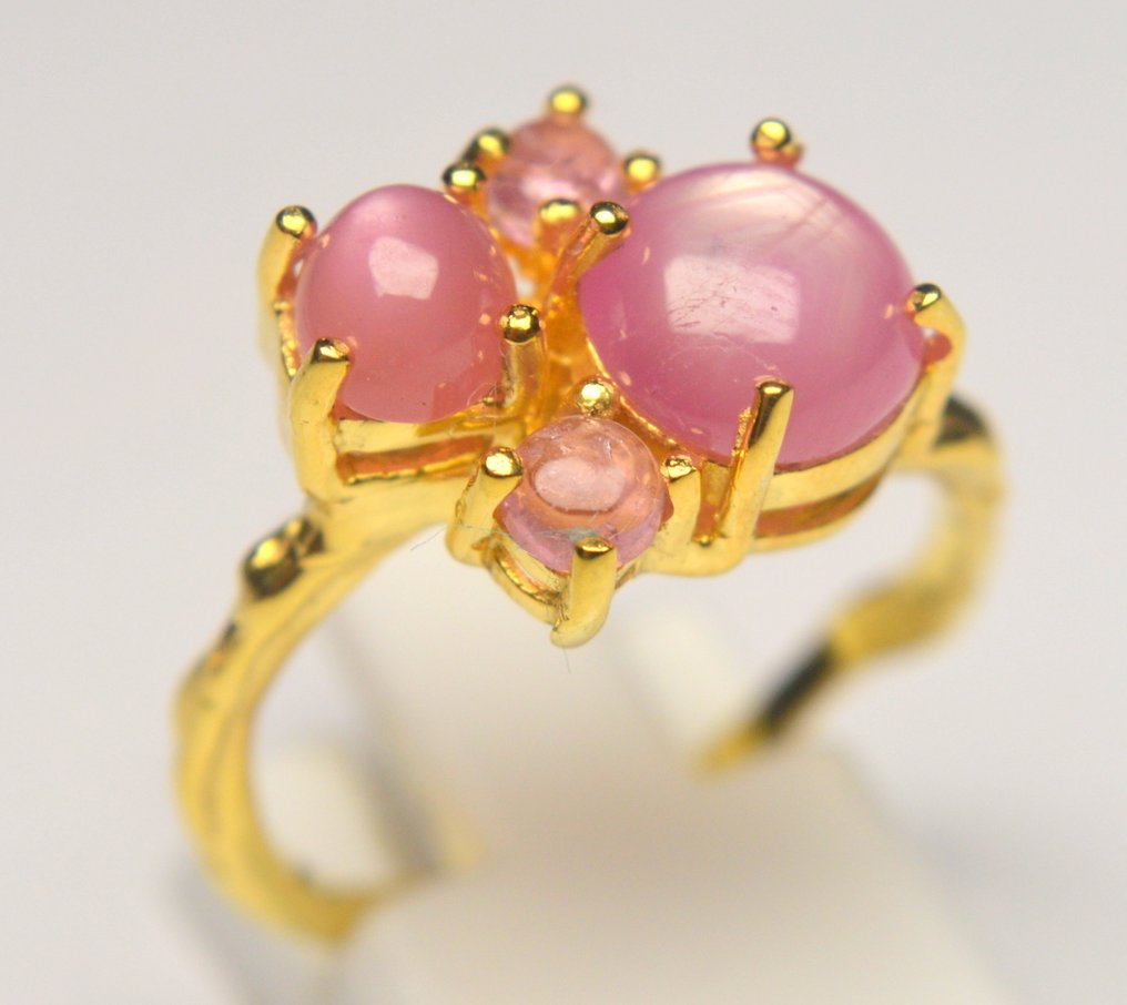 Ohne mindestpreis - Ring 925 Silber - 3,00 ct Star Ruby Turmalin #1.0