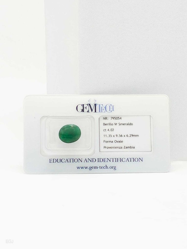 Ingen mindstepris - 1 pcs  Smaragd  - 4.02 ct - GEM-TECH Istituto Gemmologico #1.0