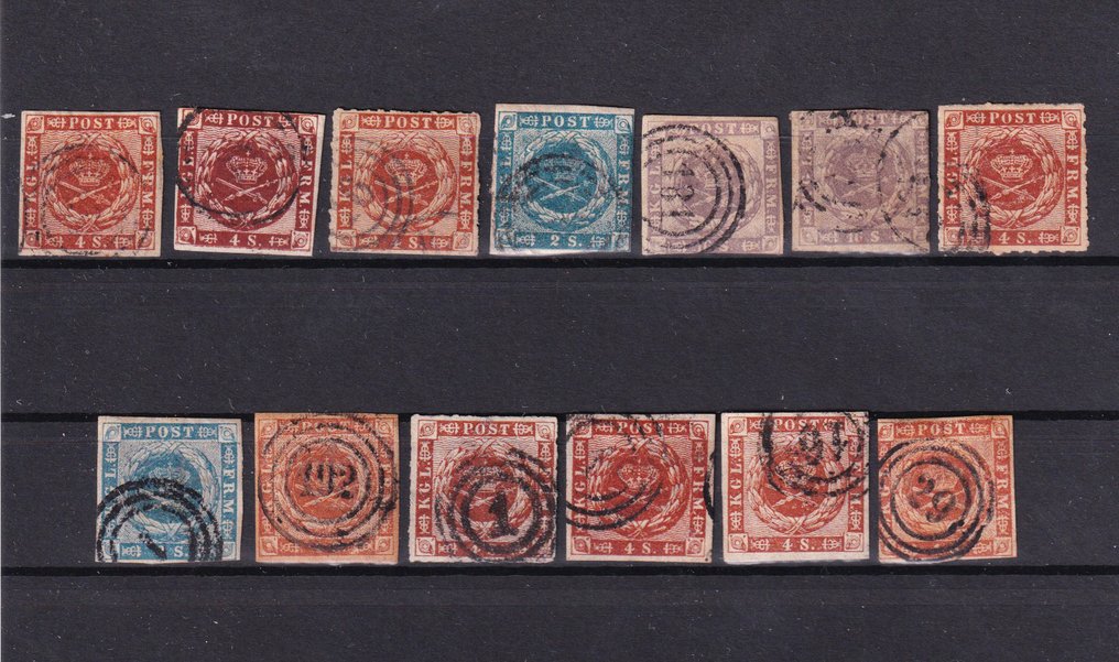 Danemark  - Sélection de sceaux de armes classiques sur une carte d'insertion. #1.0