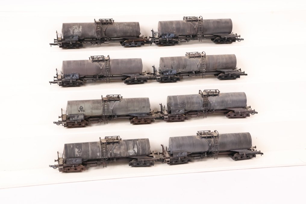 Roco H0 - Model wagonu towarowego (8) - Osiem sprawnie załadowanych wagonów z kotłami. - DB #1.0