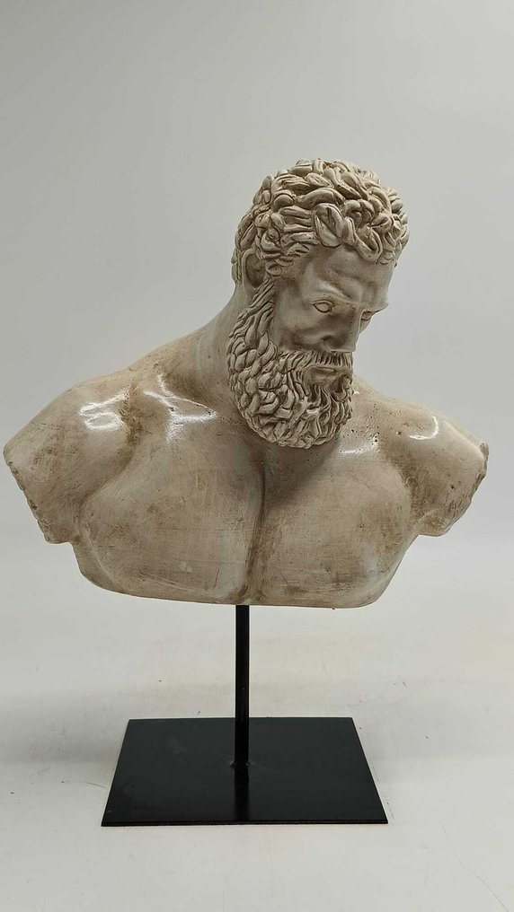 Γλυπτό, Busto dell'ercole farnese - 35 cm - μαρμάρινη σκόνη #1.0