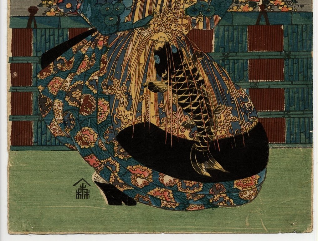 Ευγενής πόρνη υψηλού κύρους Οϊράν - Hanamurasaki του Tamaya 玉屋内 花紫 - περίπου το 1830 - Χαρτί - Anonyme - non signé - Ιαπωνία - Edo Period (1600-1868) #3.2