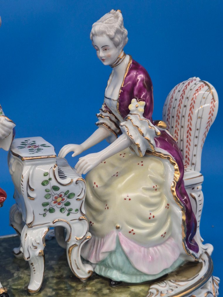 Capodimonte - Rokoko-Paar am Klavier - 玩具人偶 - 瓷 #1.0
