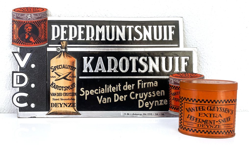 V.D.C. Peppermint Snuff retail display + tin - Sign - cardboard and can #1.0