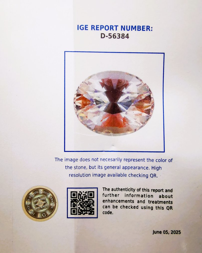 没有保留价 - 1 pcs  多色 月光石  - 1.86 ct - 西班牙宝石学院（IGE） - MOONSTONE/RAINBOW #3.2