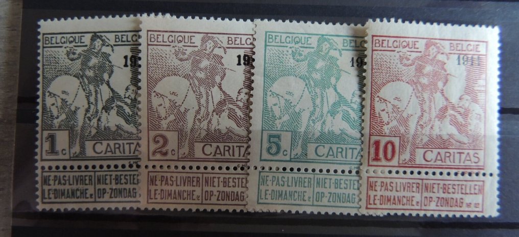 Βέλγιο 1910/1911 - Ολοκληρωμένη σειρά Caritas Cob # 84/107 με τιμή 580 €. #3.2